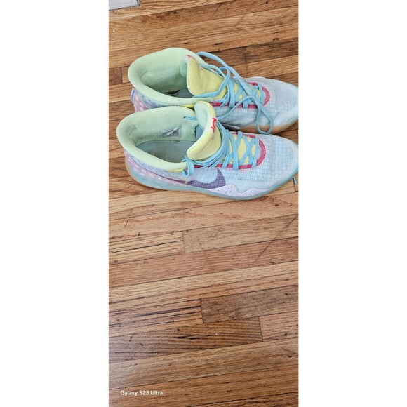 Nike KD 12 Light Blue Yellow Pink Polka Dot Mid Top Basketball Sneakers main image 5